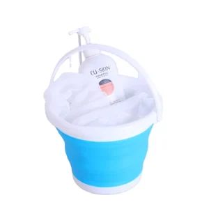 Plastic Folding Bucket with Handle Portable Round Folding Washing Bucket