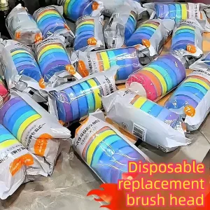 Plastic Handheld Toilet Brush Disposable Sponge Replacement Heads with 36 Pieces Per Pack for Home Cleaning
