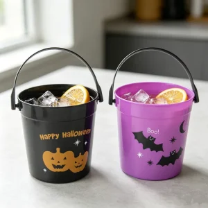 Plastic Handled Drink Vessel Rum Bucket Manufacturing 32 Oz. Clear Customizable Plastic Drink Bucket with Handle