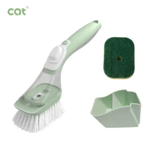 Plastic Kitchen Scrubber Includes 1 Replaced Scouring Pad Head for Dish Pot Pan Sink Cleaning Washing Brush Handle