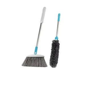Plastic Magic Stick Telescopic Handle Cleaning Floor Broom with Cleaning Duster for Indoor Cleaning