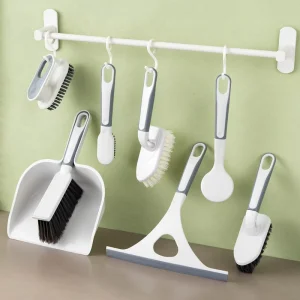 Plastic Multi Functional Cleaning Pot Dish Scrubber Bed Sweeper Mini Broom Dustpan Set Flat Shoe