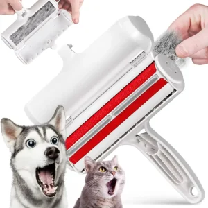 Plastic Roller Pet Hair Remover Original Size Reusable Portable Eco Friendly for Furniture Pet Rugs Bedding (White)