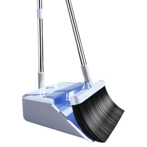 Plastic Telescopic Long Handle Broom Dustpan Set Soft Windproof Broom Rotatable Feature Household Cleaning Supplies