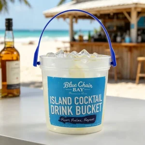Plastic Tiki Cocktail Rum Buckets for Drinks 32oz Reusable Punch Bowls