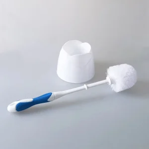 Plastic Toilet Brush With Holder Bathroom Deep Cleaning Long Handle Scrub Brush Stiff Bristles Toilet Bowl Scrubber