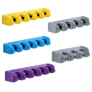 Plastic Wall-Mount Broom and Mop Holder Single-Bolt Home Use