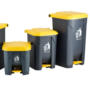 Plastic Waste Pedal Bin 30L 40L 50L 60L 70L 80L 100L Black Trash Can Outdoor Plastic Waste Bin