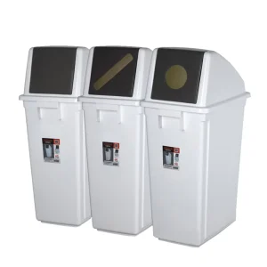 Plastic Waste Separation Sorting Paper Bin Triple Trash Bins for Parks