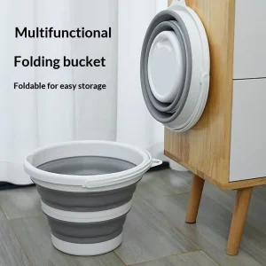 Plastic Waterproof Collapsible Folding Water Bucket Portable Outdoor with Lid for Car Wash and Fishing