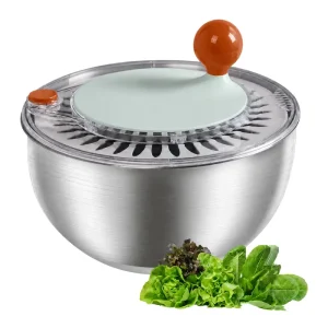 Plastic and Stainless Steel Vegetable Salad Spinner