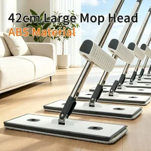 Plate Tipping Sliding Type Self Wringing 360 Degree Microfiber Handfree Household Cleaning Product Flat Floor Mop