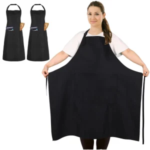 Plus Size Unisex Professional Chef Apron with 2 Pockets Waist Design Sleeveless Washable & Reusable for Cooking and Baking