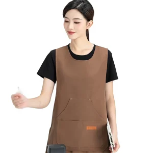 Polyester Anti fouling Apron Milk Tea Shop Waitstaff Printed Baking Halter Neck Pullover Coverall Work Uniform Cafe Catering