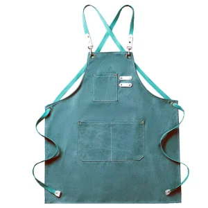 Polyester Cotton Canvas Sleeveless Apron Adjustable Waist Customizable Logo Multiple Pockets Durable Reusable for Work Daily Use