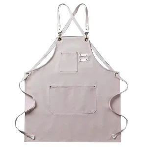 Polyester Cotton Canvas Sleeveless Apron Customizable Logo Adjustable Shoulder Straps Reusable Tool Pockets Heavy Duty