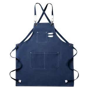 Polyester Cotton Canvas Sleeveless Apron Customizable Logo Adjustable Shoulder Straps Reusable Tool Pockets Heavy Duty