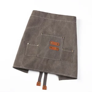 Polyester Cotton Canvas Sleeveless Apron Customized Logo Wedding BBQ Ready Cleaning Supplies Adjustable Waist Multiple Pockets