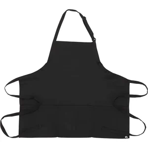 Polyester Man Woman Apron Custom Logo Chef Kitchen Aprons With 3 Pockets Crossback Adjust