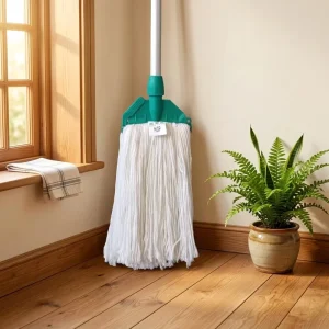 Polypropylene Mop Head Fit Tiger Clip Thread Base for Hotel Property Janitor Use