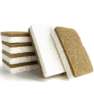 Popular Biodegradable Natural Kitchen Sponge Compostable Cellulose and Coconut Easy Clean Scrubber Sponge Eco Friendly Sponge