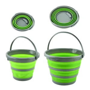 Portable 5L/10L PP Durable Collapsible Plastic Bucket with Handle Silicone Folding Washing & Water Multi-purpose