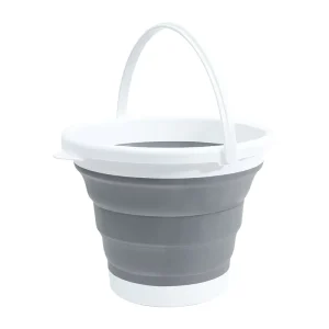 Portable 5L Collapsible Steel Frame Basin Durable Plastic Bucket for Outdoor Water Usage for Camping Fishing Beach Sand Play