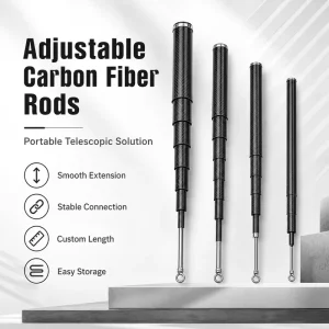 Portable Adjustable Carbon Fiber Rods Smooth Telescopic Extension Stable Joint Custom Length for OEM Tool Projects