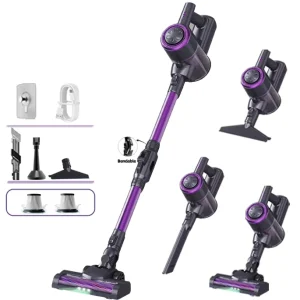 Portable Blow Suction Cordless Vacuum Cleaner Flexible Rod Washable HEPA Filter Electric Brush LED for Home Floor Pet Hotel