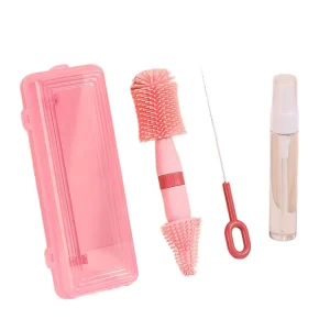 Portable Cleaning Tool for Food Grade Silicone Baby Bottle Nipple Set