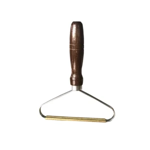 Portable Dark Beech Wooden Handle Manual Lint Remover Reusable Copper Blade Fabric Shaver Fuzz Pilling and Pet Hair Removal Tool