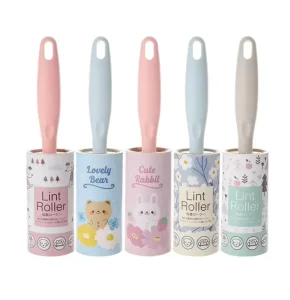 Portable Eco Friendly Lint Roller Pet Hair Remover with Manual Plastic Roller Washable Design and Lint Sticking Function