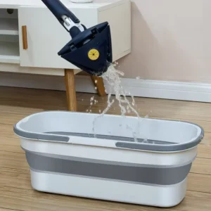 Portable Folding Bucket for Household Mop Large Rectangular Handheld Pulley Silicone for Cross-Border Storage Plastic Material