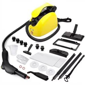 Portable Handheld High Temperature High Pressure Steam Cleaner Full Multi Nozzle Attachments Kit Flexible Hose Telescopic Rod