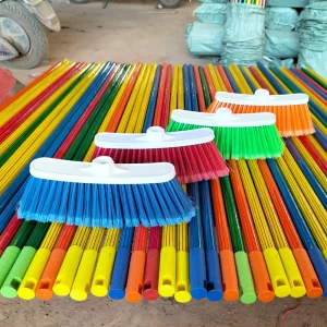 Portable Home Use Cleaning Broom Set Wooden Stick Dustpan Soft Bristles Mop for Household Use PP Wood Fiber Packaged Bag