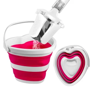 Portable Hook Design Mini Bucket Party Pink 5L PP TPR Mini Water Rubber Foldable Collapsible Bucket