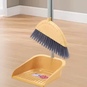 Portable Household Long Handle Soft Bristle PP Wood Broom Set Upright Sweeping Dust Pan for Flooring Cleaning