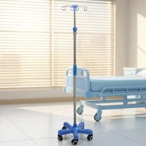 Portable IV Stand Adjustable Height Infusion Pole With Hooks for Hospital Medical Equipment