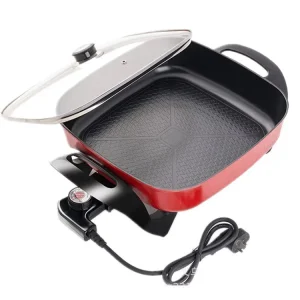 Portable Korean-Style Square 5L Nonstick Electric Hot Pot Cooker