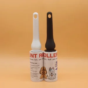 Portable Long Handle Sticky Lint Roller with Cute Animal Design Strong Adhesive for Pet Hair Dust Removal