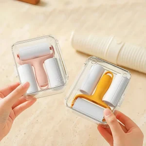 Portable Mini Sticky Lint Roller with Storage Box Reusable Sticky Brush Hair and Dust Removal Brush Pet Hair Remover Roller