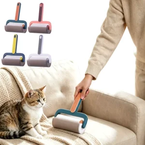 Portable Mini Sticky Lint Roller with Storage Box Reusable Sticky for Pet Hair Removal Brush