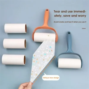 Portable Pets Hair Remover with Handle Sticky Lint Roller Teardown Adhesive Carpet Dust Roller Brushes for Cloth Use