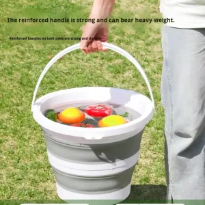 Portable Plastic Folding Bucket for Outdoor Car Travel Car Wash Student Dorm Use