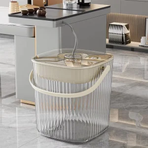 Portable Plastic Tea & Waste Water Bucket Dry Wet Separation Two-in-One 9L PET Water Storage Drain Pipe