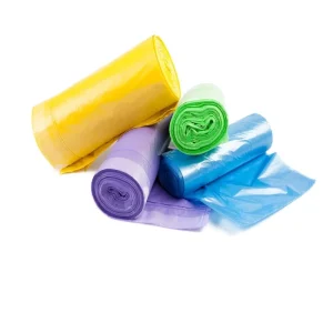 Portable Plastic Waste Garbage Bag Drawstring Trash Bag Handle Packaging Refuse Bag
