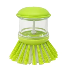Portable Press Type Liquid Added Cleaning Brush Durable Round Kitchen Cleaning Brushes