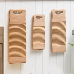 Portable Rectangle Bamboo Scrubboards Antislip Washboard for Thickened Laundry Cleaning Portable Clothes Tools