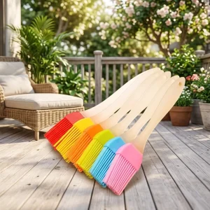 Portable Silicone Cleaning Brush for Kitchen Barbecues and Outdoor Camping