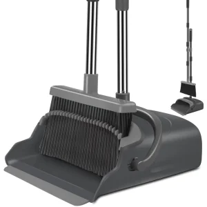Portable Stainless Steel Mini 2-in-1 Broom Dustpan Sweeper PET Broom Dust Eliminating Tool for Home Cleaning Road
